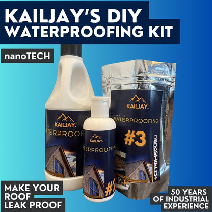 KAILJAY'S nanoSHIELD+ DIY CONCENTRATED WATERPROOFING KIT, READY & EASY to USE, NanoTech WaterProofing Solution for roofs, walls, etc. DILUTES 10 TIMES!