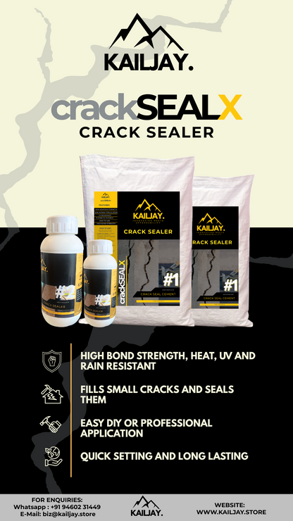 KailJay Crack SealX | Instant Crack Filler | Ready-to-Use Flexible Sealant for Walls, Roofs & Terraces | UV Resistant | For Interior & Exterior (10 Kg)