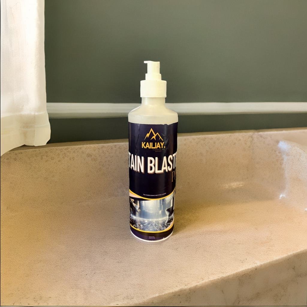 Kailjay's StainBlasterPro Eco-Friendly Hard Water Stain and Tough Lime Scale Remover, Spray and Scrub Cleaner for Bathrooms, Taps, Faucets, Basins, Showers, and Floor Tiles